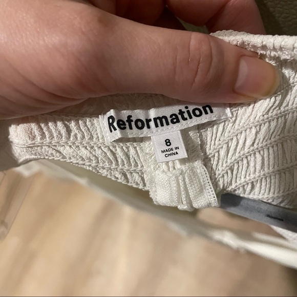 NWOT Reformation Delevan Top Blouse 8 Ivory White Medium - Picture 6 of 9